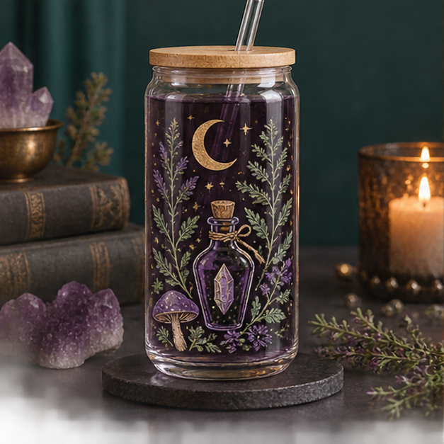 Moonlit Potion Glass Can
